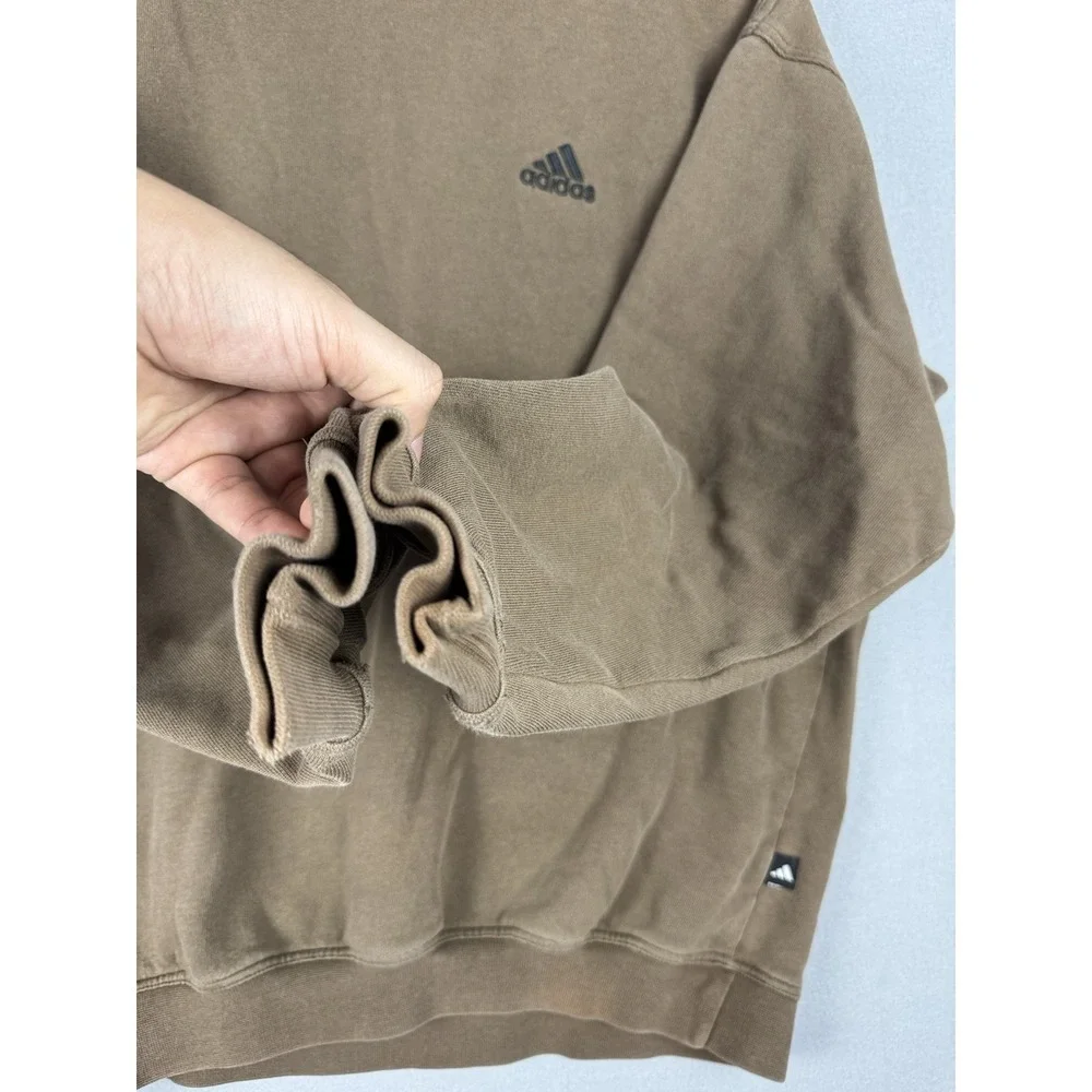Vintage Adidas Logo Brown Crewneck Sweatshirt Mens Size Large 90s Casual Retro